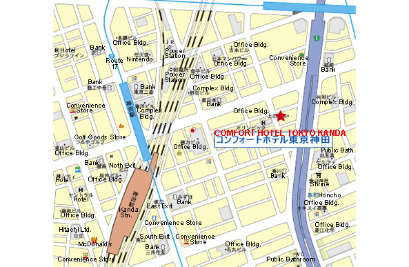 comfort hotel tokyo higashi kanda location map