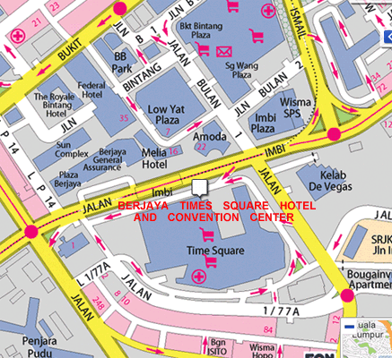 Times Square  on Of Kuala Lumpur Central Business District And The Golden Triangle Map